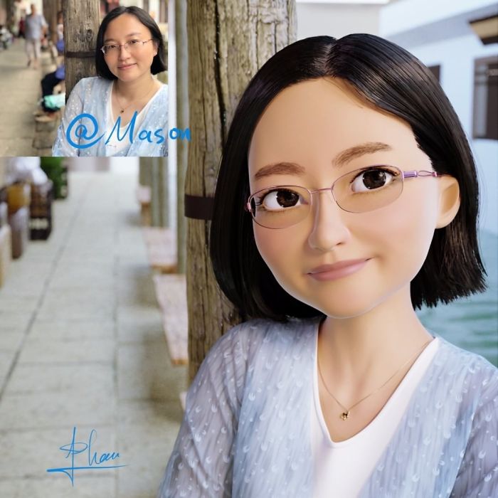Artist Continues To Transform Strangers Into Pixar-Like Cartoons, And The Result Is Pretty Amazing