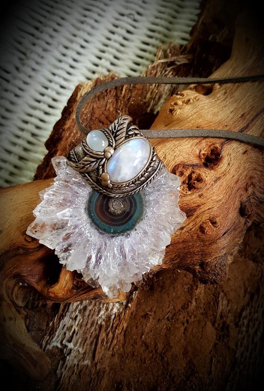 Clay Artist Turns Healing Crystals And Clay Into Stunning Pieces Of Wearable Artwork!