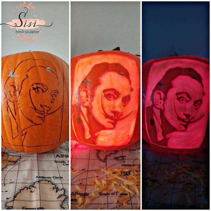 Dali Themed Halloween Pumpkin Carving By Sisi