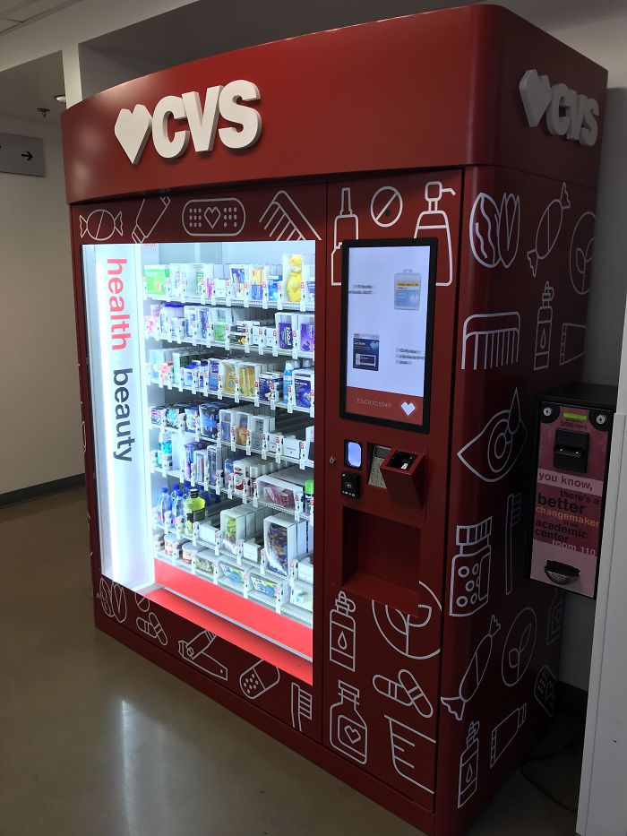 My School Just Installed A CVS Vending Machine Full Of Medicine And Hygiene Products