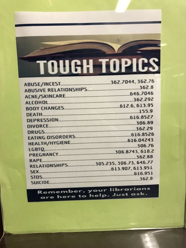 This Library Has A Directory For Topics People Might Be Embarrassed To Ask For