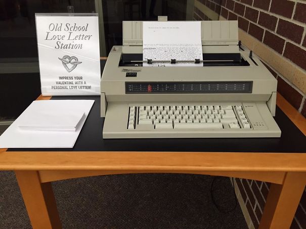Old School Love Letter Station At Library
