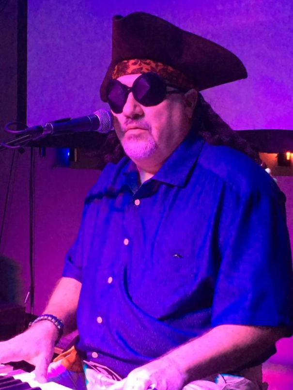 My Dad Who Is Blind Dressed As A Pirate For Halloween