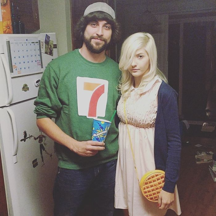 For My Fellow Stranger Things Fans, I Managed To Convince The Gf To Go As 7/Eleven For Halloween