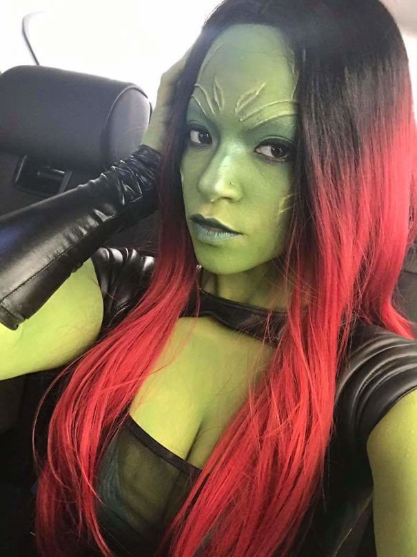 My Friend Dressed Up As Gamora From Guardians Of The Galaxy