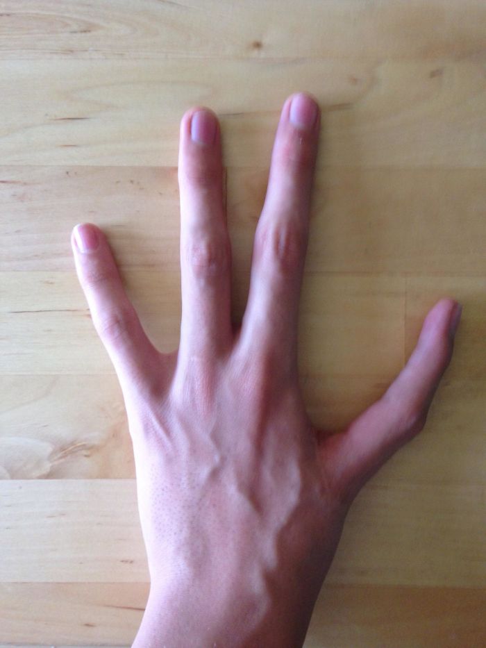 Solo tengo 4 dedos en la mano izquierda, y un índice en vez de pulgar