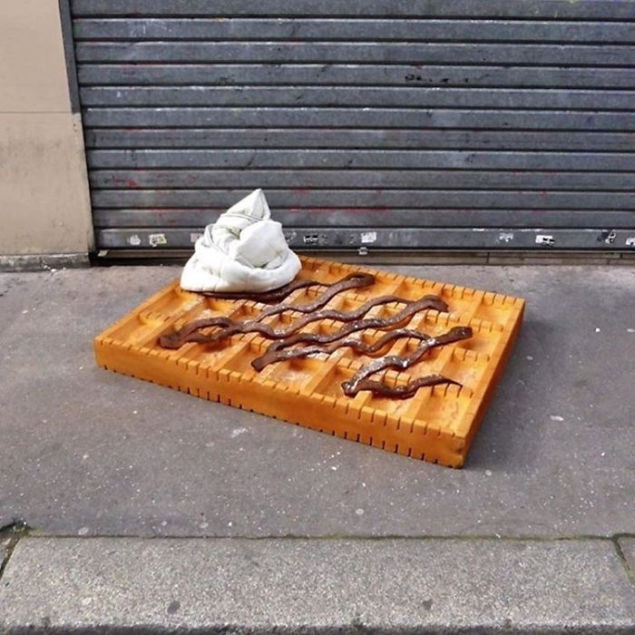 Artist Turns Abandoned Mattresses Into Food Sculptures