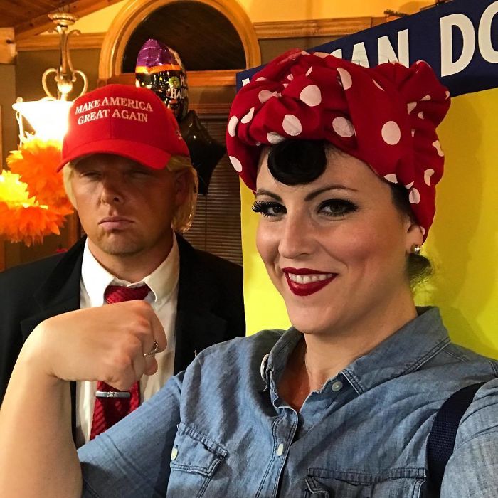 When Your Boyfriend Says He Is Going To Be Trump For Halloween, You Dress Up As Rosie The Riveter