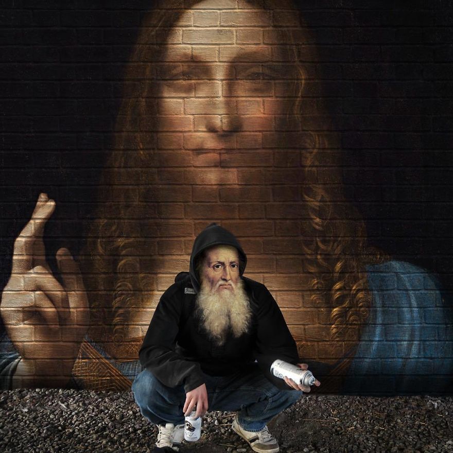 Leonardo Da Vinci - Salvator Mundi Street Art