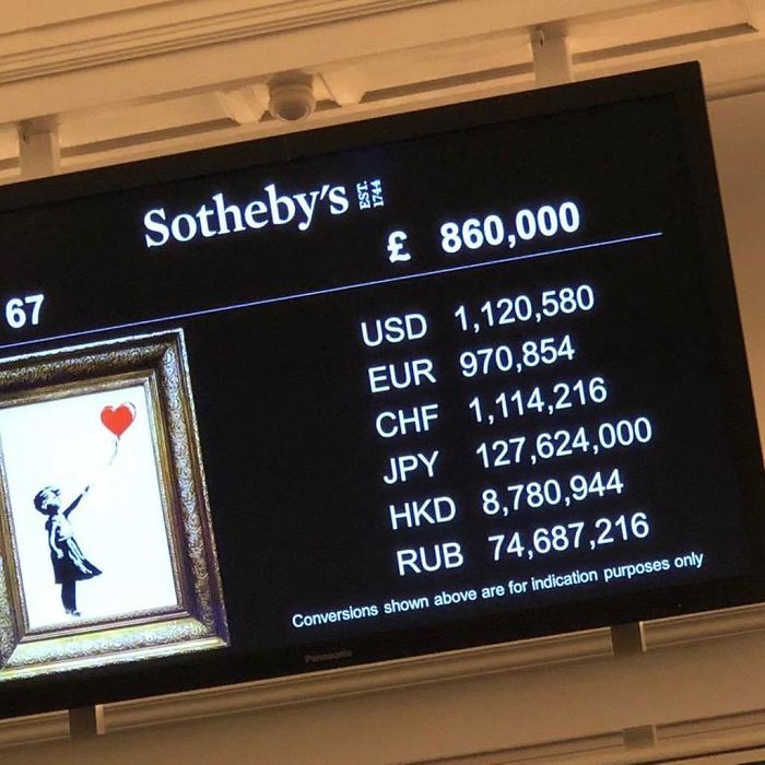 Banksy Artwork Shredded Itself Seconds After Being Sold For More Than 1 Million Dollars