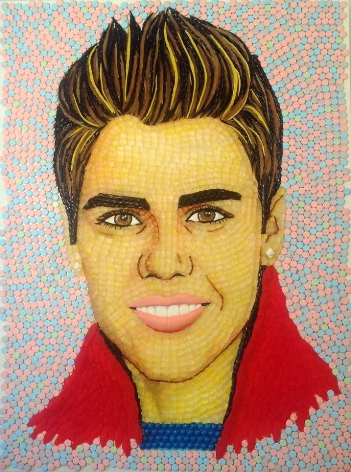 Celebrity Portraits Made Of Thousands Of Sweets