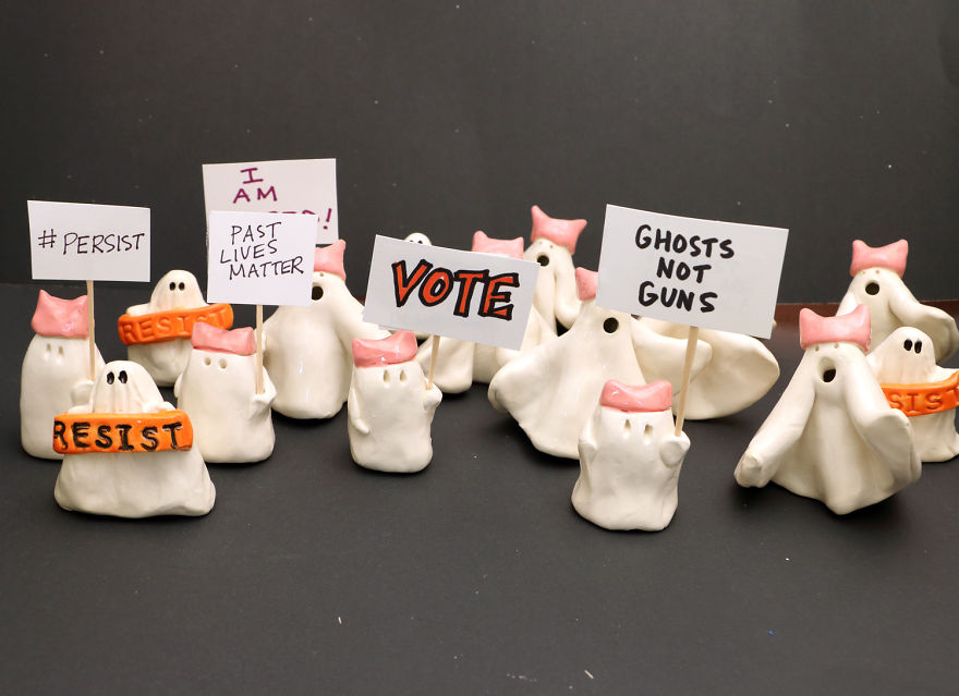 I Made My Own Protest March Made Of Miniature Ghosts