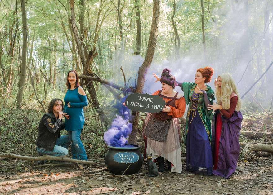 We Decided To Have A Hocus Pocus Photoshoot To Announce The Arrival Of Our Firstborn