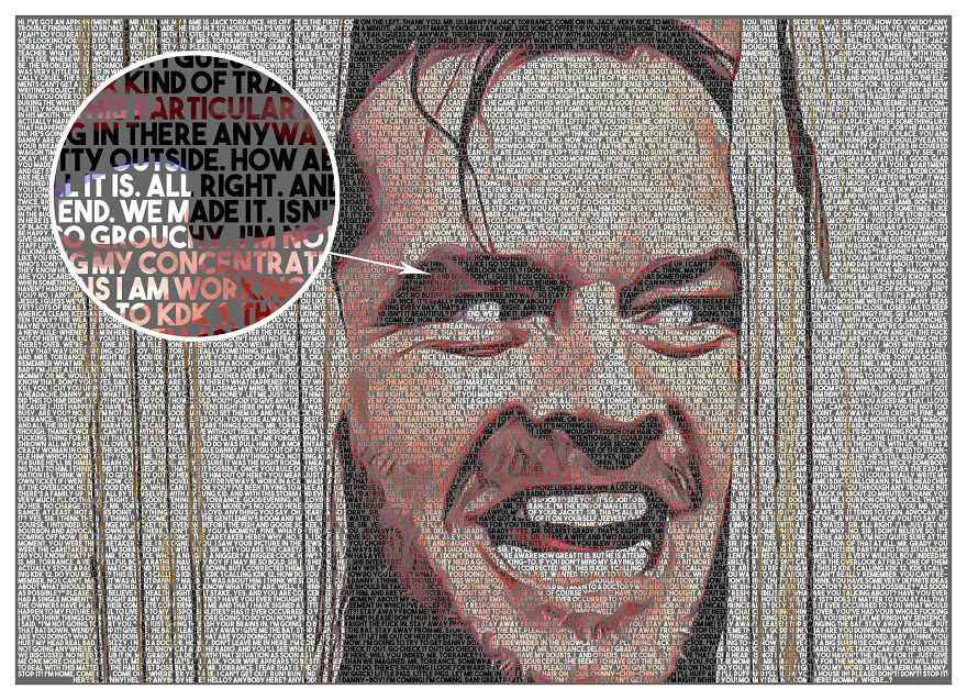 I Create Text Portraits Of Movies Posters Using The Full Scripts Of The Same Movies.