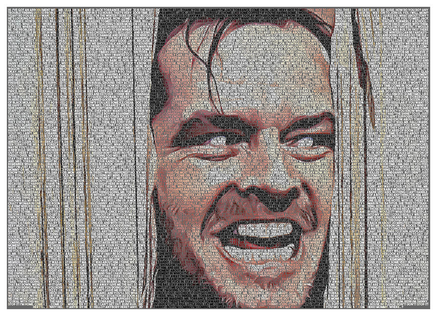 I Create Text Portraits Of Movies Posters Using The Full Scripts Of The Same Movies.