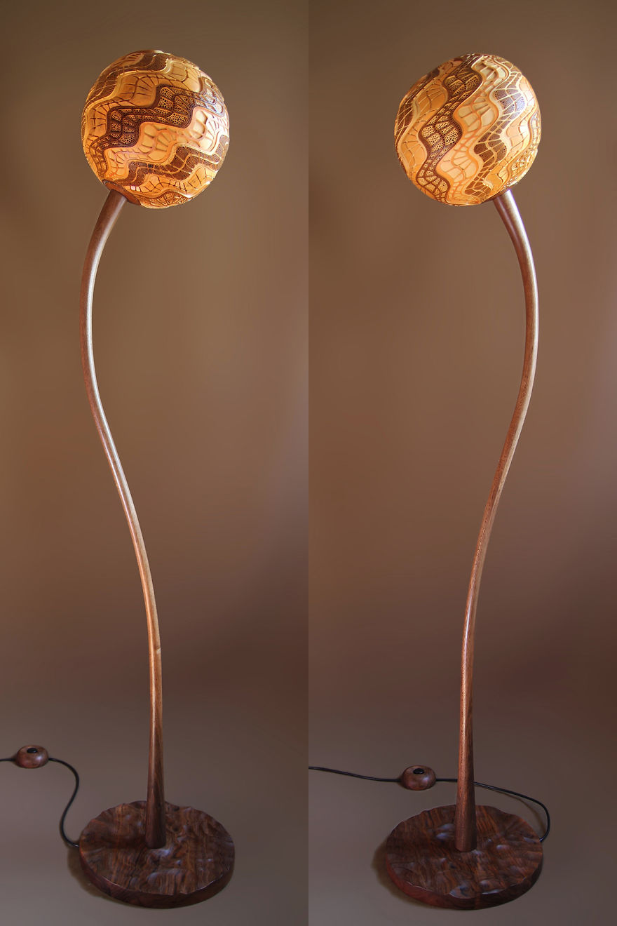I Carved A Unique Lamp Out Of An African Fruit