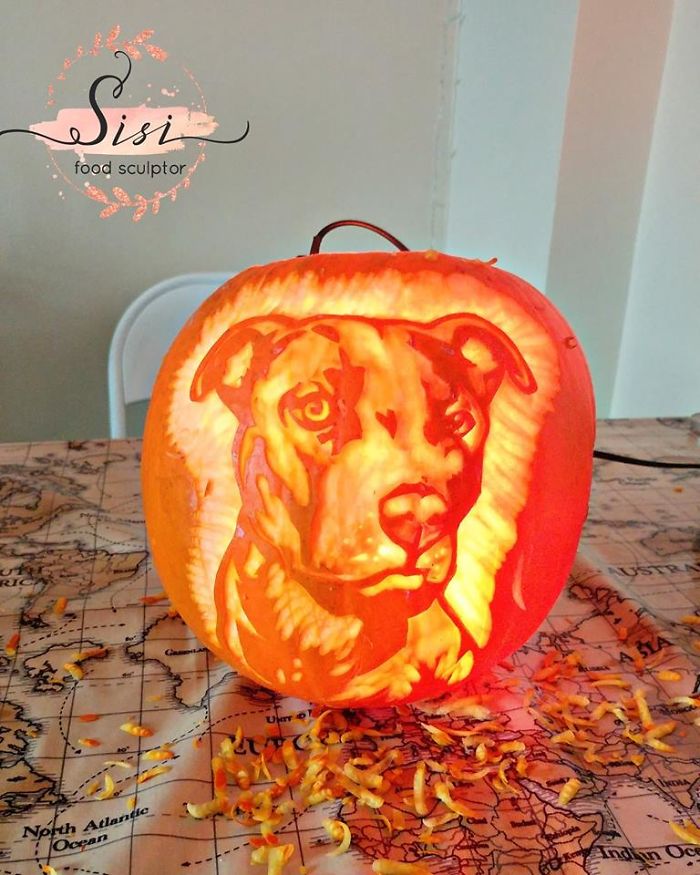 I Spent 3 Hours To Carve Staffy For Halloween!