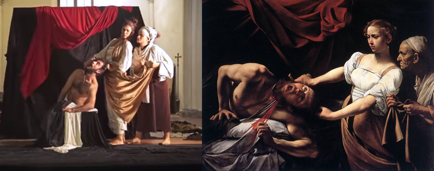 Living Caravaggio Paintings And Their Originals