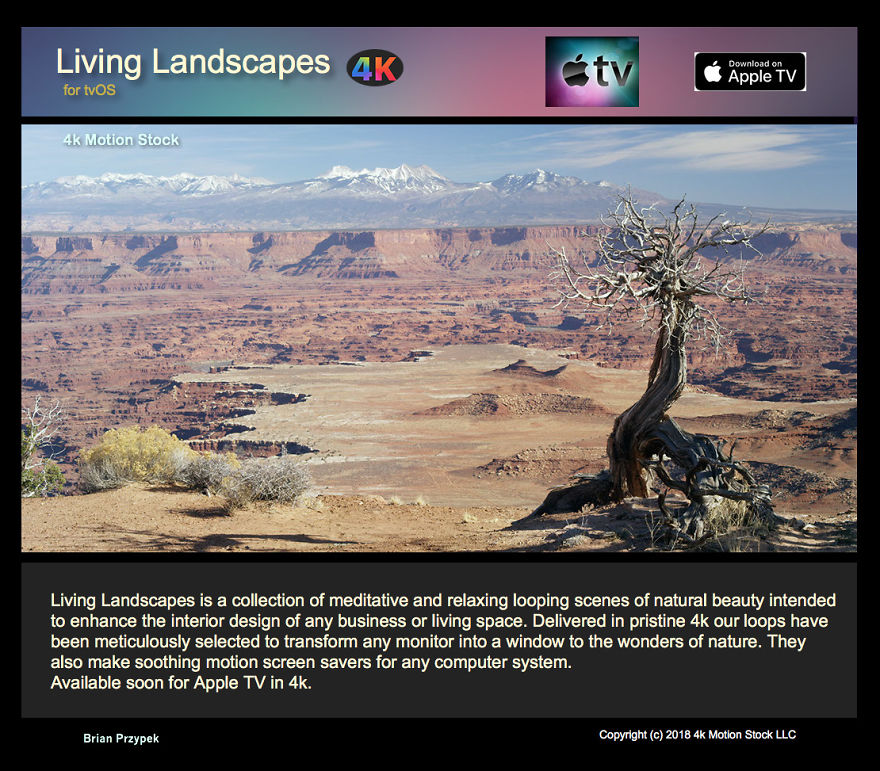 I Made A 4k App For Apple Tv Called:
living Landscapes 4k