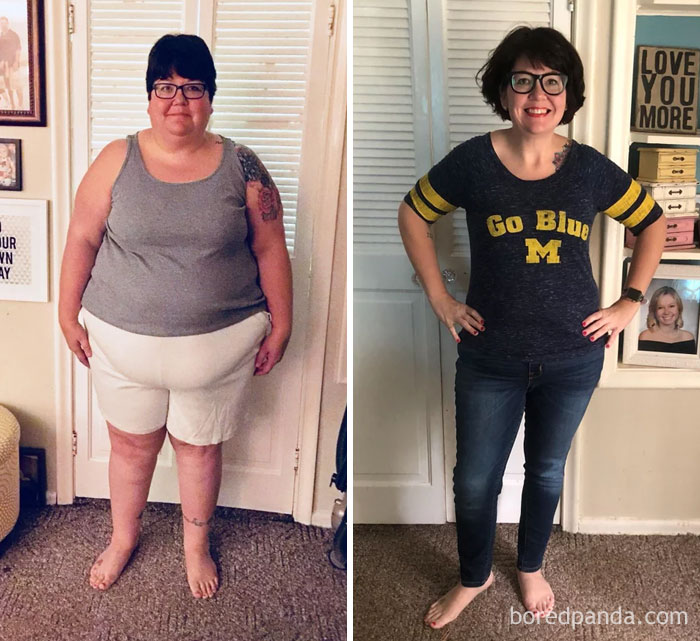 159 Lbs Lost, VSG, CICO, Walking And Biking. From A 5x Tee To A Medium
