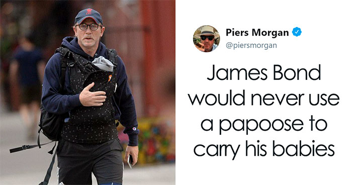 18 Best Responses To Piers Morgan Who Mocked Daniel Craig For Carrying His Baby In A ‘Emasculating’ Baby Carrier
