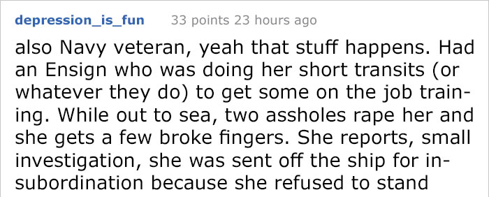 Reddit Post About Person Being Raped While On Military Duty And Getting Revenge Has The Internet Conflicted Reddit Post About Person Being Raped While On Military Duty And Getting Revenge Has The Internet Conflicted