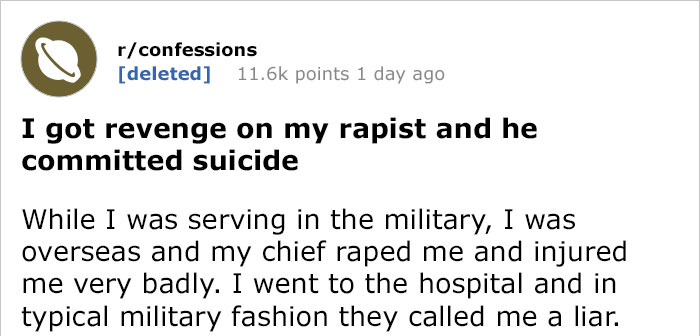 Reddit Post About Person Being Raped While On Military Duty And Getting Revenge Has The Internet Conflicted Reddit Post About Person Being Raped While On Military Duty And Getting Revenge Has The Internet Conflicted