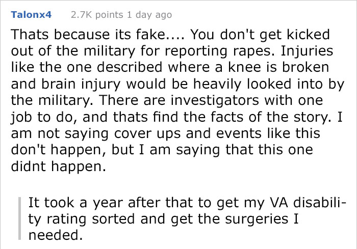 Reddit Post About Person Being Raped While On Military Duty And Getting Revenge Has The Internet Conflicted Reddit Post About Person Being Raped While On Military Duty And Getting Revenge Has The Internet Conflicted