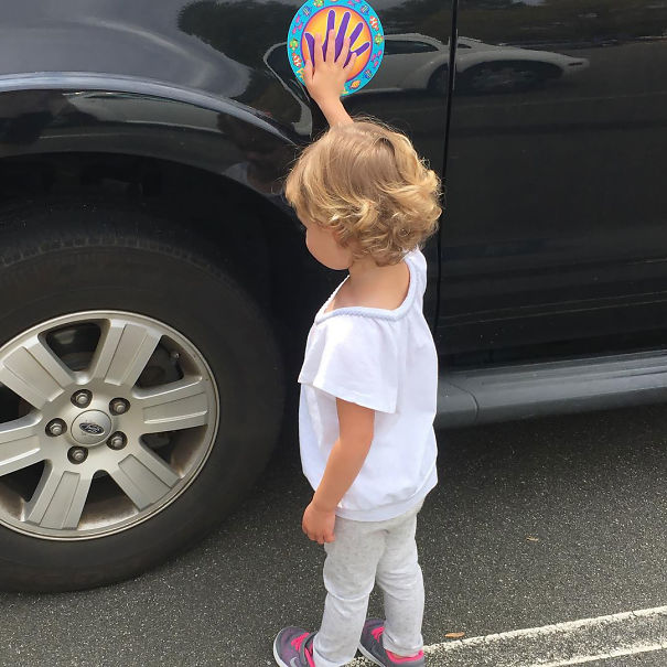 Although We Tell Our Daughter To Not Run Into Parking Lots, It Doesn't Mean She Is Going To Listen. I Bought This Car Magnet And It Has Been A Miracle Worker. She Loves Keeping Her Hand On The Bright Colors While Waiting For Mom And Will Try So Hard To Match Her Fingers To The Magnet's