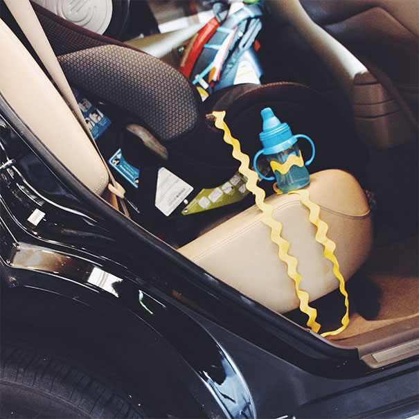 Attach A Sippy Cup To Your Kid’s Car Seat. This Way You Won't Have To Turn Around And Pick It Up Every Time Your Kid Drops It