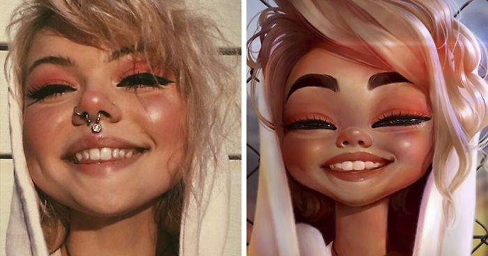 I Painted 26 People As Disney-Worthy Cartoon Characters, And Here's The  Result | Bored Panda