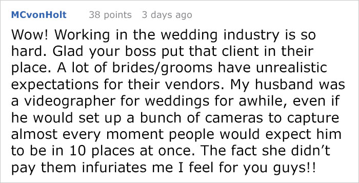 Bride Posts Rude Comment About Event Planning Company So They Reveal All The Details