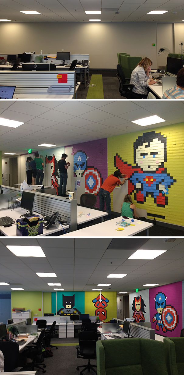I Got Bored With The Drab Walls At My Office, So I Decided To Spruce Them Up A Bit