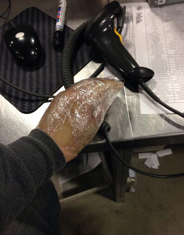 You Ever Been So Bored At Work That You Taped Your Hand Into A Claw?