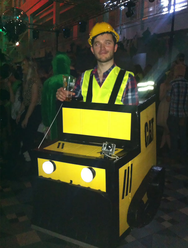 I Dressed Up As A Bulldozer For A Jungle Themed Party This Week