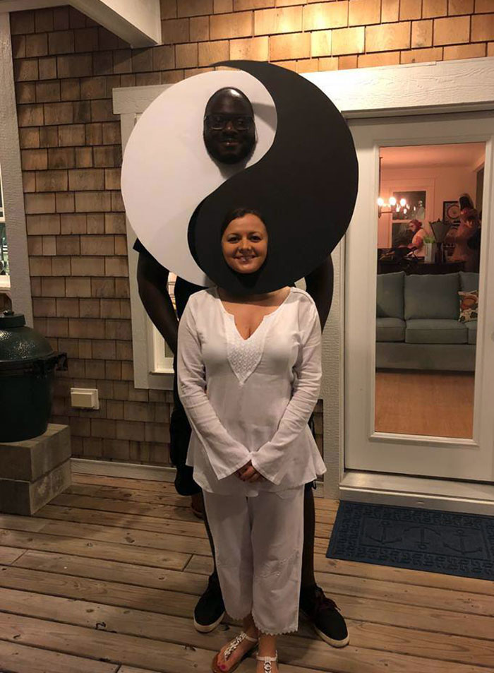 My Friend's Halloween Costume As Yin And Yang