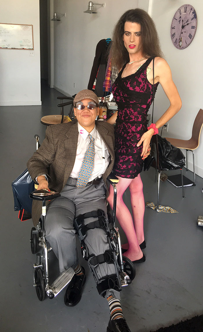 My Friend Tore Her ACL, MCL And Meniscus A Week Ago. She Thought She Wouldn't Be Able To Go Out For Halloween. I Told Her If She Dressed Up As An Old Rich Man, I'd Dress Up As Her Escort And Wheel Her Around Downtown All Night. No Regrets