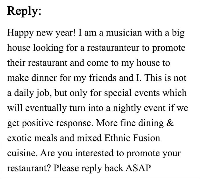 Restaurant Asks Musicians To Perform For Free, And This Musician's Epic Reply Goes Viral