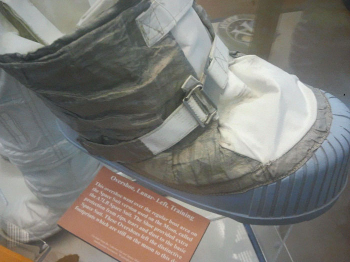 a pair of overshoes used on the moon landing