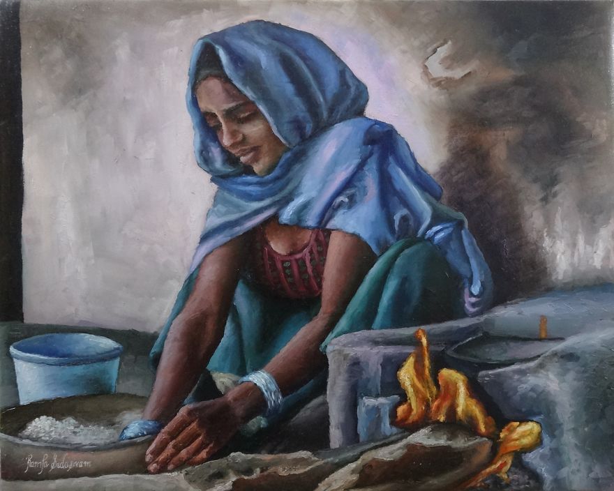 Woman Kneading Dough Woman Kneading Dough