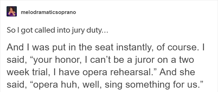 This Opera Singer Had To Perform In Court So The Judge Would Let Her Off Jury Duty
