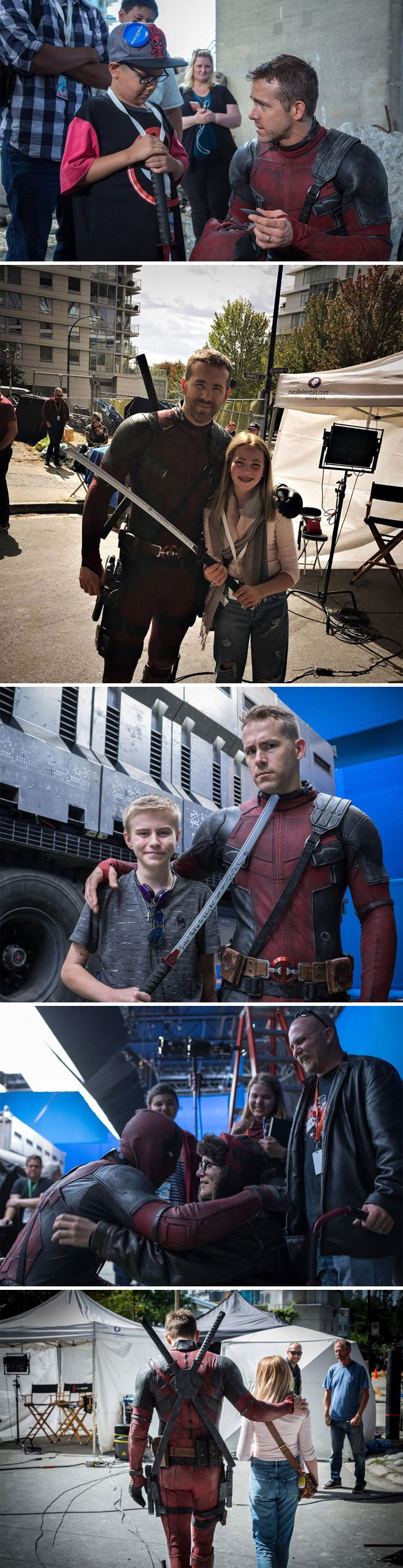 He Invited Kids From The Make-A-Wish Foundation To Hang Out With Him On The Set Of Deadpool