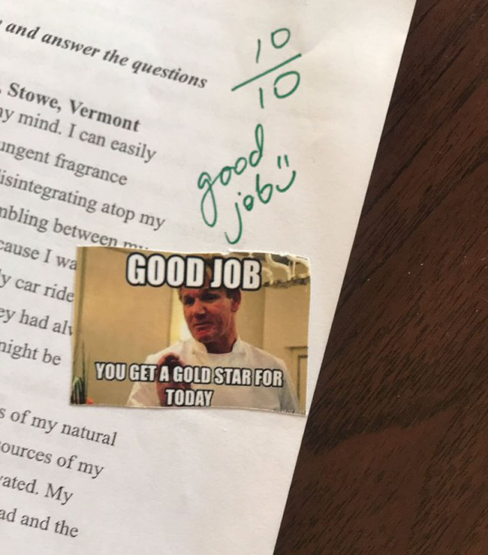 The Way This Teacher Grades Her Student Homework Is So Funny That Even Gordon Ramsay Responds