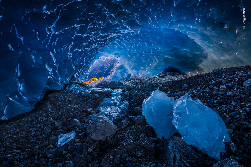 Ice-Cave Blues By Georg Kantioler, Italy, Highly Commended 2018 Earth’s Environments