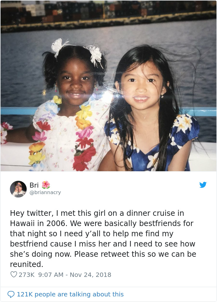 Girl Shares A Photo Of A Friend She Hasn't Seen In 12 Years, And It Gets 100.000 Retweets Overnight