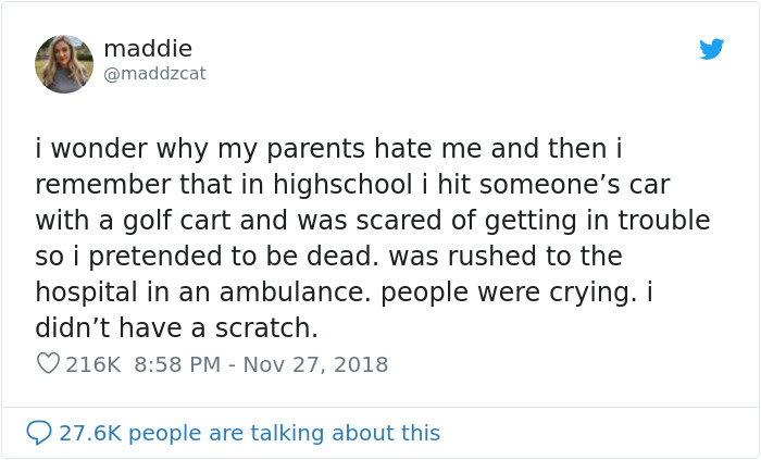 Girl Remembers Why Her Parents Hate Her - Once She Hit Someone's Car And Pretended To Be Dead
