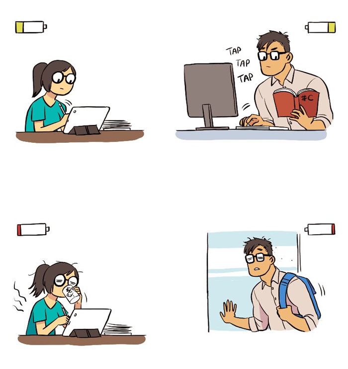 Esta artista ilustra su relación con su novio informático en 13 cómics adorables