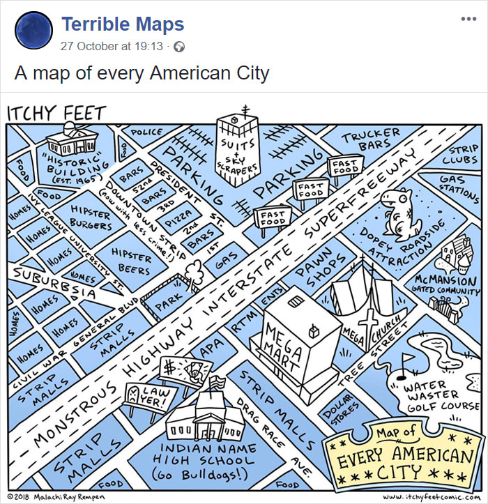 A Map Of Every American City