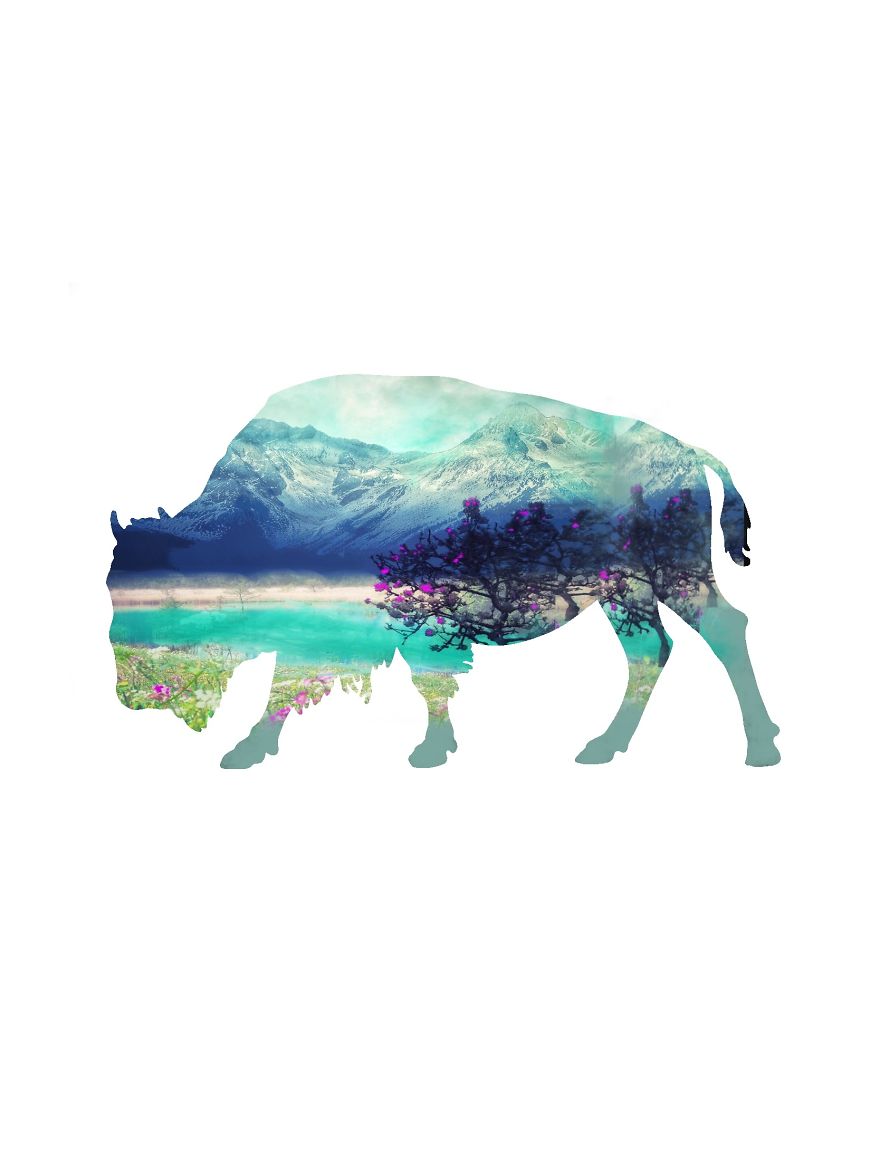 Artist Creates Enchanting Double Exposure Animals