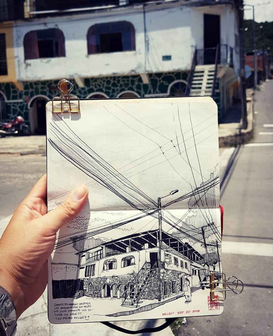 Architect Draws Everything See Around You And The Result Is Amazingly Detailed